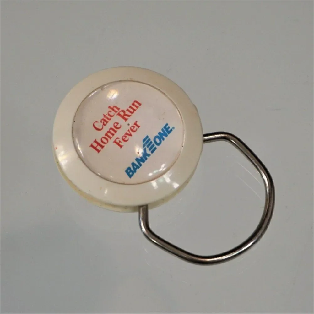 Vintage Bank 1 One Advertising Keyring Catch Home Run Fever Key Holder